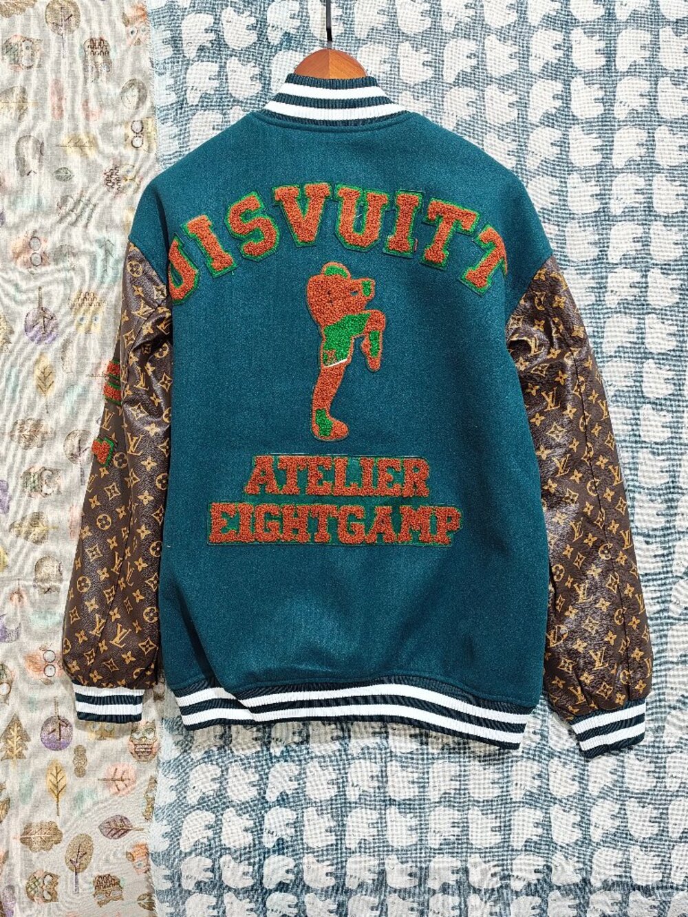Louis Vuitton Teal Varsity Jacket Unisex US L - Picture 12 of 14